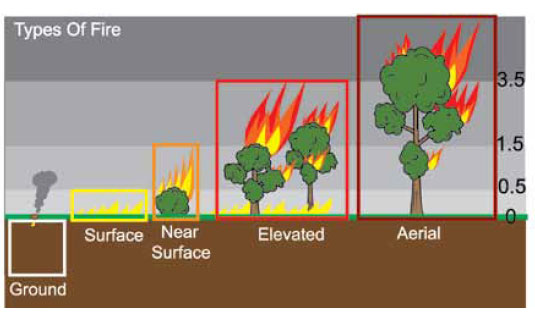 Fig. B5.16 Showing the different types of fire