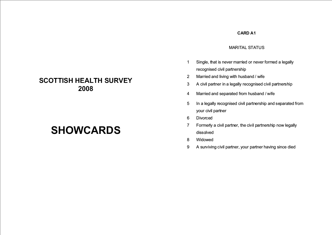 Stage 1 Show cards - Interviewer
